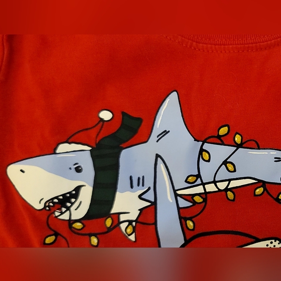 Carter's Festive Shark Christmas Long Sleeve Shirt size 4t - Picture 5 of 8